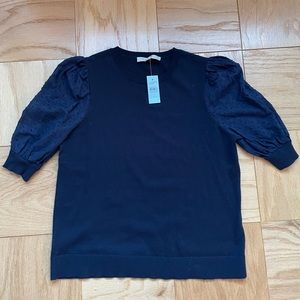 NWT LOFT Petite Sweater with Textured Puff Sleeves
